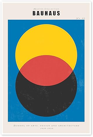 Bauhaus Design and Architecture Poster 60 x 90 cm Blau Kreise Wanddeko