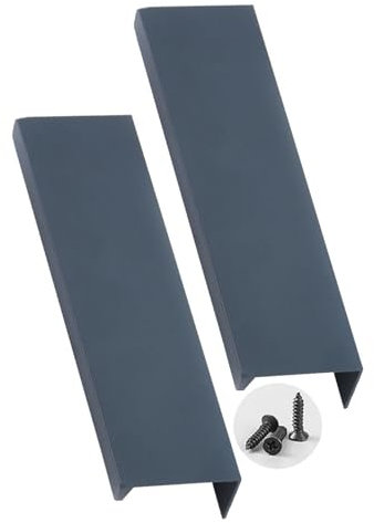 JMCXSM592 2 Stück Möbelgriffe Buntes Kinderzimmer Schrankgriff Aluminium Profilgriff Geschwungener Türklinken Kleiderschrankgriffe Rechtwinklig Türgriff Versteckter Schubladen Knöpfe (Blau,100mm)