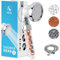 VEHHE Shower Head and Hose 1.5M Set, Upgraded High Pressure Shower Heads with Beads 3 Modes Boosting, Universal Hard Water Softener Shower Head with Extra Replaceable Accessories