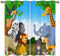 ANHOPE Dschungel Wald Safari Tier Vorhänge mit Ösen Blickdichte Gardinen Thermo Vorhang Blackout Curtain Schlafzimmer Wohnzimmer Kinder Jungen Mädchen Verdunklungsvorhänge 2er Set H 175 x B 140 cm