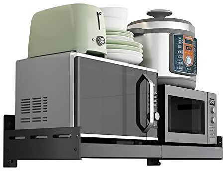 SFNIOKFG Rejilla De Almacenamiento para Microondas Rejilla para Horno De Microondas Rejilla para Horno De Microondas Extensible para Cocina Almacenamiento De Cocina Montado En La Pared Reji