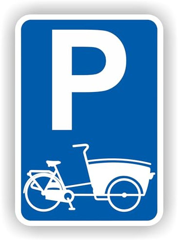 Lastenfahrrad Parkplatz Verkehrsschild Aufkleber
