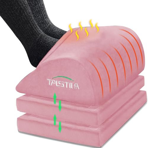TALSTILA Fußstütze für unter dem Schreibtisch bei der Arbeit, Fußstütze mit warmen Füßen, ergonomische 3 verstellbare Höhen, Fußstütze, Fußstütze unter dem Schreibtisch, für Bürotisch & Bürostuhl –