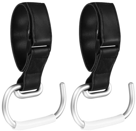 Ganci Passeggino, Gancio Passeggino, Borse per Pannolini, Supporto Gancio per borsa della Spesa Universali con Gancio e Passante, per Carrozzina Bici Auto Appendi Sacchetti Borsa Zaino