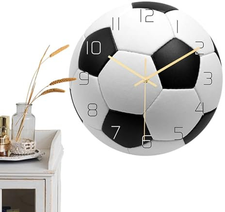 Teksome Sportfan-Wanduhr, Sport-Wanduhr für Jungenzimmer, Basketball dekorative Wanduhren, Volleyball-Ball-förmige Wanduhr für Wohnzimmer, Sport-Wohndekor-Wanduhr für Volleyballer
