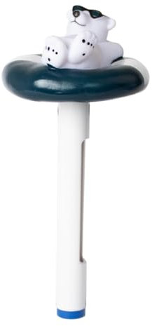 Thermometer Eisbär auf Schwimmring mit Schnur Temperatur Messung °C & °F Pool