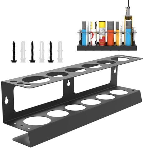 Support de rangement pour tubes de calfeutrage, support de rangement pour tubes de silicone, support mural en métal pour tubes de calfeutrage, peut contenir 5 tubes et une buse de calfeutrage