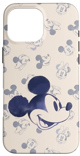 Hülle für iPhone 16 Pro Max Disney Mickey und Minnie Mouse Köpfe Retro Vintage Classic
