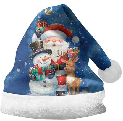 Rrongwn Gorro de Navidad para bebé, diseño de árbol de Navidad, gorro de fiesta de Navidad, gorro de peluche para niños, gorros de Navidad divertidos para adultos, disfraz de Papá Noel grueso, borde