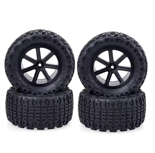 Für Traxxas Für Hobao Für HPI Für ABSIMA Für Corally Für Kyosho 4PCS 110mm LKW Felge Reifen 12mm Hub Hex Für 1/10 RC Fernbedienung Truggy RC Buggy Reifen(Black)