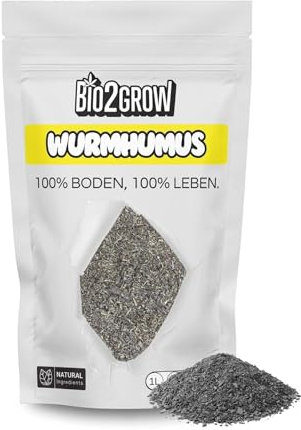 Bio2grow Wurmhumus 1L Organisch - Nährstoffreicher Bodenverbesserer - Für Garten & Zimmerpflanzen