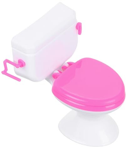 TOYANDONA Delicate Mini Toilet Toy Lovely Miniature Bathroom Accessory For Dollhouse Decor For Pretend Play And Creative Imagination Plastic Miniature Toilet For Doll Supply