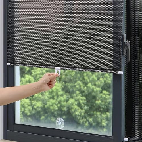 Suction Cup Roller Blind Window Blind Sun Protection Blackout Roller Blind Privacy Screen and Sun Protection No Drilling Required 40cm x 125cm
