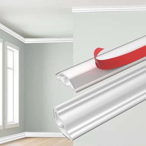 Flexibel Deckenleisten Selbstklebend Dreieck Zierleiste – Einfache Montage, Anpassbar, Wasserdicht, 5 Meter, Ideal Für Wohnzimmer, Küche, Badezimmer, DIY Heimwerker, Modernes Design