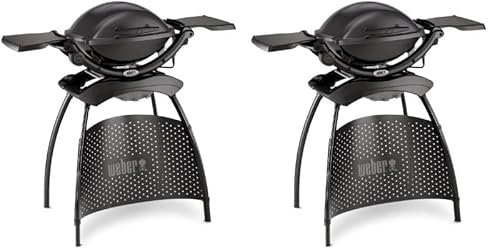 Weber Q 1400 Barbecue Kettle Elettrico 2200W Nero, Grigio (Confezione da 2)