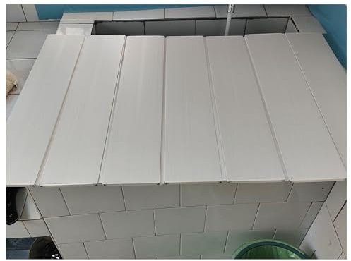 Folding Plastic Bathtub Tray Bathtub Insulation Cover, 0.6cm Thick Shutter Bath Lid Bathtub Accessories Storage Shelf Dust Board For Home Bathroom(70x105x0.6cm)