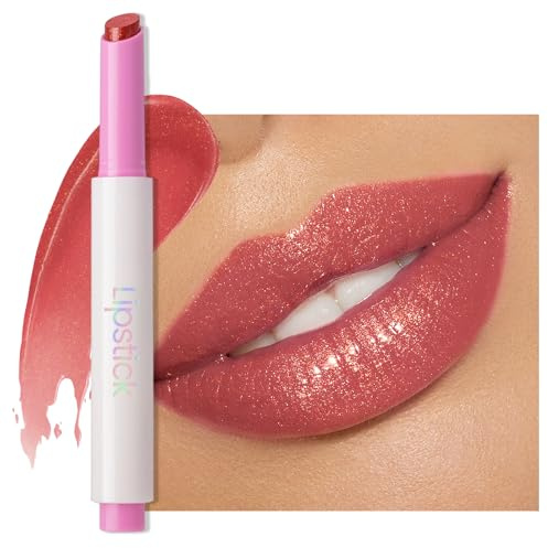 Erinde 2 in 1 Lipstick & Lip Balm, Lippenstift 24 Stunden Halt, Wasserfest Feuchtigkeitsspendend Lip Gloss, Pflegender Lippen Makeup, Mit Feinem Schimmer, Weiche Textur, Druckmechanismus Design #06
