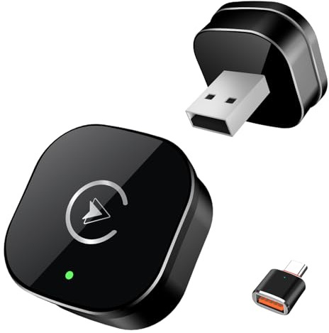 MYCIMRE 2026 Adattatore Wireless CarPlay, Design Mini USB per Auto con CarPlay Cablato, CarPlay Wireless Compatibile con iOS 10+ & iPhone 6+, USB/Tipo C, Plug & Play Connessione Bluetooth Stabile