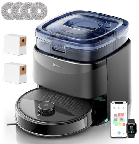 Lefant M3 Max Robot Aspirateur Laveur 20 000 Pa, Station Multifonctionnelle, Double Serpillière Rotative 200 TR/Min & Relevable 9mm, Navigation dToF, Évitement d'obstacles PSD, 220min, 5G/2.4G