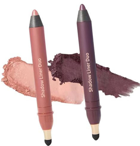 Eyeliner und Lidschatten-Stick, doppelte Spitze, schnelle Anwendung, Farbe, Lidschatten-Liner, glatte Eyeliner, 2 Stück