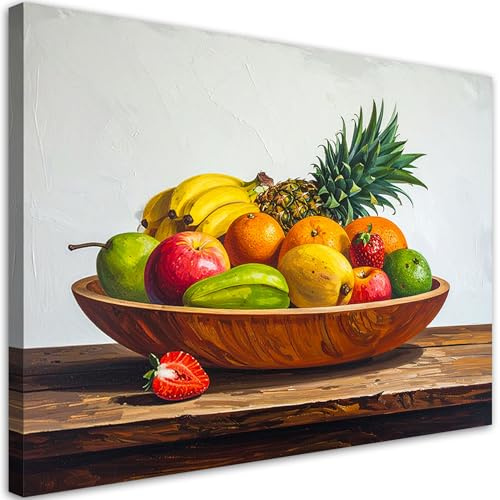Feeby Bild auf Leinwand - Wandbilder Wohnzimmer Aesthetic - Stillleben Exotische Früchten - 45x30 1tlg - Schlafzimmer Wandekoration - Bilder Zimmer - Living Room - Deko Wandbilder - Moderne Bild