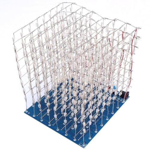 Bosiyrggrl DIY-Kit 3D LED-Würfellicht 3D8 8x8x8 4.5-5.5V Lötprojekt-Kit LED-Würfel PCB-Platine Quadrat