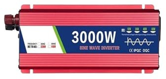 Convertisseur onduleur Voiture Onduleur À Onde Sinusoïdale pour 5000W/8000W/3000W/1000W DC 12/24V AC 230V, Transformateur Tension Voiture Solaire(3000W,12V)