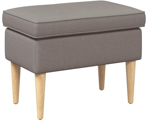 vidaXL Hocker Taupe 55 x 35 x 41 cm Polyester, Schlafzimmer, moderner Ottoman-Hocker, gepolstert, kleine Sitzgelegenheit, Dickes und abnehmbares Kissen, Fußstütze, kompakt