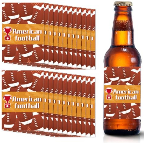 Calcomanías para botellas de agua, recuerdos de , 24 etiquetas impermeables de fútbol americano, divertidas decoraciones de cumpleaños, calcomanías coloridas para amantes de los deportes, niños