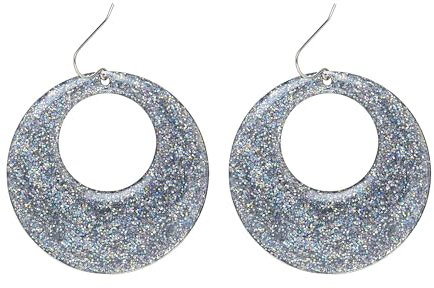 W WIDMANN MILANO Party Fashion - Ohrringe glitzernd, rund, Schmuck, Disco Fever, 70er Jahre Mottoparty