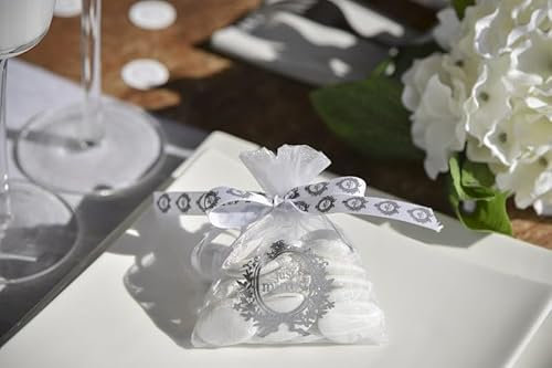 Santex Organza-Säckchen Just Married 10er Pack weiß