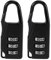 sourcing map Cadenas Combinaison 3 Chiffre 3mm Manille Dia Code Serrure Noir 2 Pack