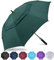 ZOMAKE Paraguas Golf Antiviento Automatico 68 Pulgadas,Extra Grande Paragua Resistente con Doble Toldo Venteado Impermeable A Prueba de Viento Palo Paraguas para Hombre Mujer(Verde Oscuro)