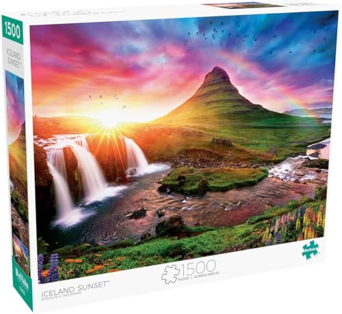 Buffalo Games - Island-Sonnenuntergang – 1500-teiliges Puzzle für Erwachsene, herausforderndes Puzzle, perfekt für Spieleabende – 1500 Teile fertige Größe ist 31,50 x 23,50 cm
