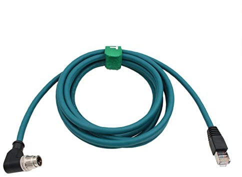 HangTon Connect Netzwerkkabel M12, 8-polig, X Coded rechtwinklig auf RJ45 Cat7e Ethernet-Kabel, geschirmt, hochflexibel, wasserdicht, 2 m
