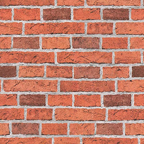 Papier peint brique rouge orangée | Papier peint orange 77981-6 | Papier peint chambre ado & bureau | Papier peint pas cher brique en ligne