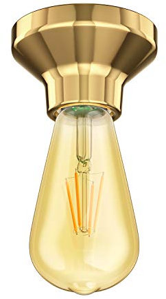 ledscom.de LED Deckenleuchte Elektra Porzellan gold inkl. E27 Lampe 3,83W extra-warm-weiß 489lm