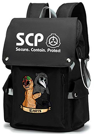 WANHONGYUE Anime SCP Cosplay 15.6 Inch Laptop Backpack Unisex School Bag Rucksack for Travel/College/School/Work/Black / 5