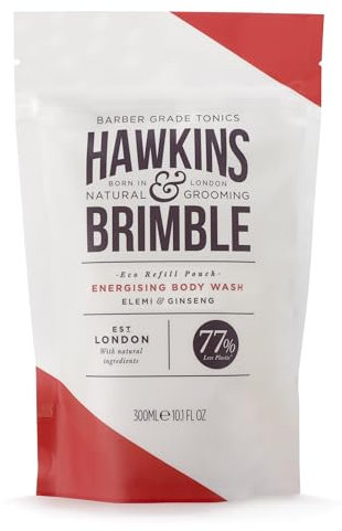Hawkins & Brimble Gel de Douche pour Homme | Eco Recharge | Crème de Bain Hydratant | 300 ml