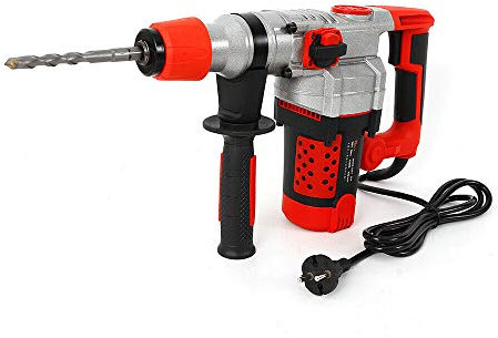 2200W Bohrhammer Elektrische Schwerlast Hammer mit Koffer Bohrer Meißel 930r/min,50Hz Multifunktionaler Hochleistungs-Schlagbohrer + Einfacher Bohrersatz