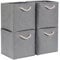 Mangata Cube Storage Boxes 25x25x25cm, Fabric Storage Basket for Cupboards, Shelves, Closet, Grey（Collapsible, 4 Pack）