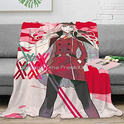 DARLING in the FRANXX Zero Two Anime 3D-Digitaldruck Flanell Ultraweiche Micro-Fleece-Decke Pflegeleicht