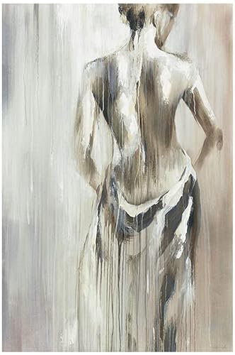 KTGEDH Ölgemälde Druckkunst | Moderne Abstrakte Rückansicht Der Sexy Nackten Frau Ölgemälde Leinwand Gedruckt Bilder Plakatkunst Für Badezimmer Wanddekoration Rahmenlos,40 x 60 cm