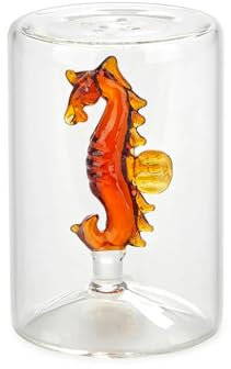 Balvi Salero Seahorse Color ámbar con Figura en Forma de Caballito de mar Borosilicato