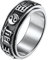 Ringe Herren Edelstahl, Vintage Yin Yang Chinesische Mantra Anti-Stress-Spinner-Ring Silber Größe 57 (18.1)