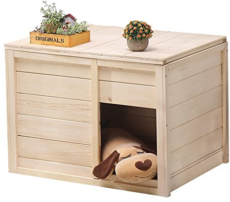 Hundehütte aus Holz für den Außenbereich, wetterfeste isolierte Hundehütte aus Holz mit Tür, geeignet für Unterstände für kleine Katzen und Hunde, 19,7 x 15,7 x 15,7 (39,3 x 27,5 x