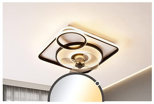 Deckenventilator mit LED Beleuchtung Deckenlampe Ventilator Ø 50cm 96W mit Fernbedienung Lichtfarbe/Helligkeit einstellbar dimmbar LED Deckenleuchte fan ceiling light (fan 3350)