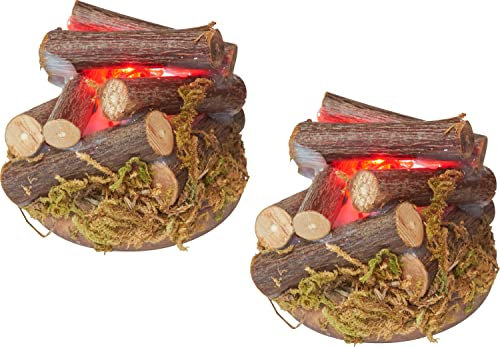 VBS 2er-Pack Miniatur-Feuerstelle ⌀5,5cm Miniatur Puppenhaus Modelleisenbahn