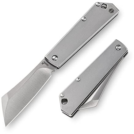KeyUnity KK03S petit couteau pliant couteau à lame fixe, couteau de poche EDC en acier inoxydable pour hommes et femmes