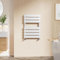 EMKE Towel Radiator Bathroom Heated Towel Rail 650 x 450 mm, Flat Panel Towel Rail Radiator Versatile Wall/Floor Mounted Bathroom Radiators White